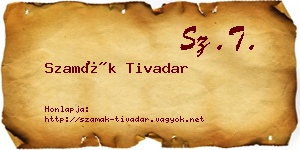 Szamák Tivadar névjegykártya